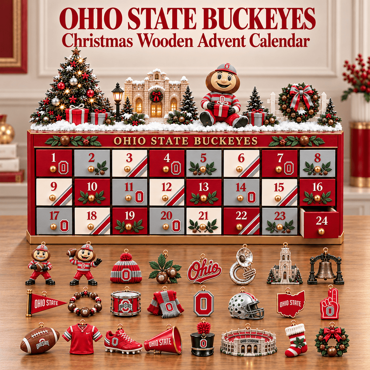 Premium OSB Christmas Wooden Advent Calendar TTMH