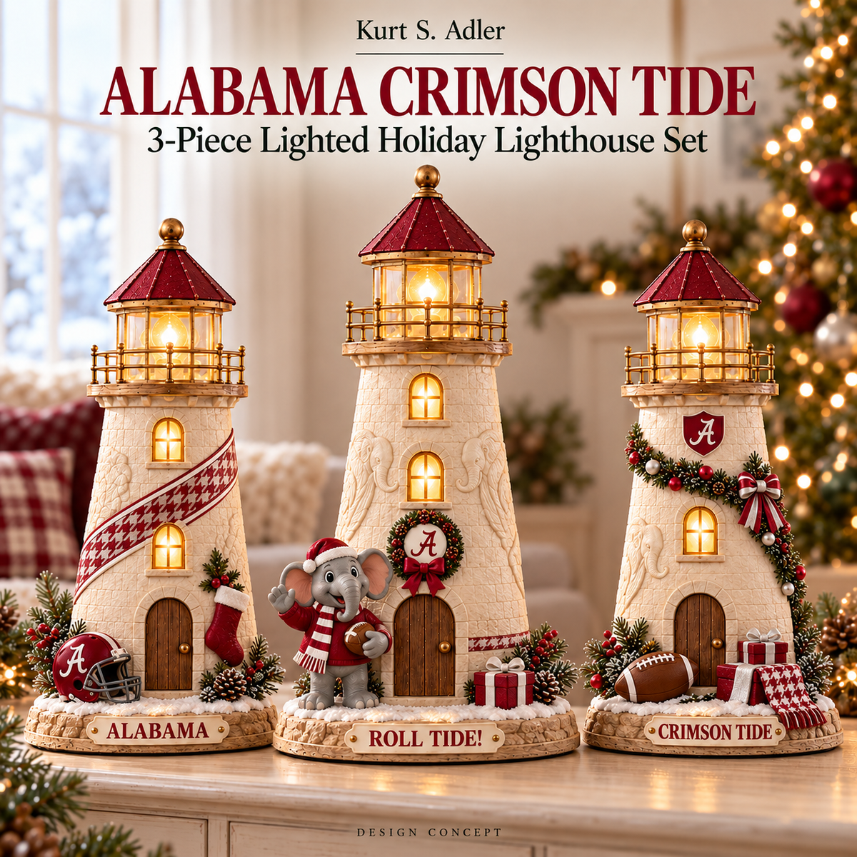 ACT Premium Holiday Lighthouse Trio TMH