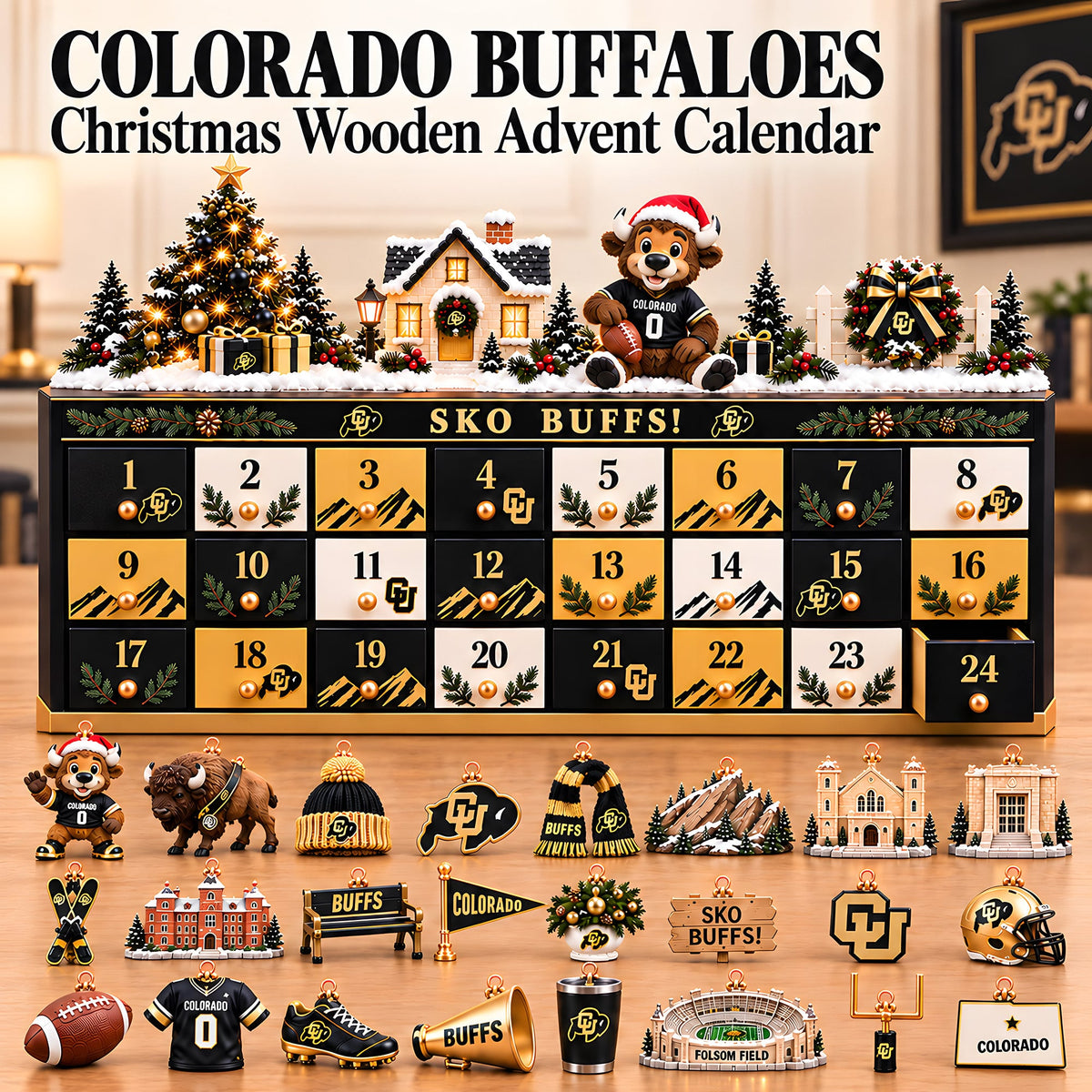 Premium CLB Christmas Wooden Advent Calendar PVNA