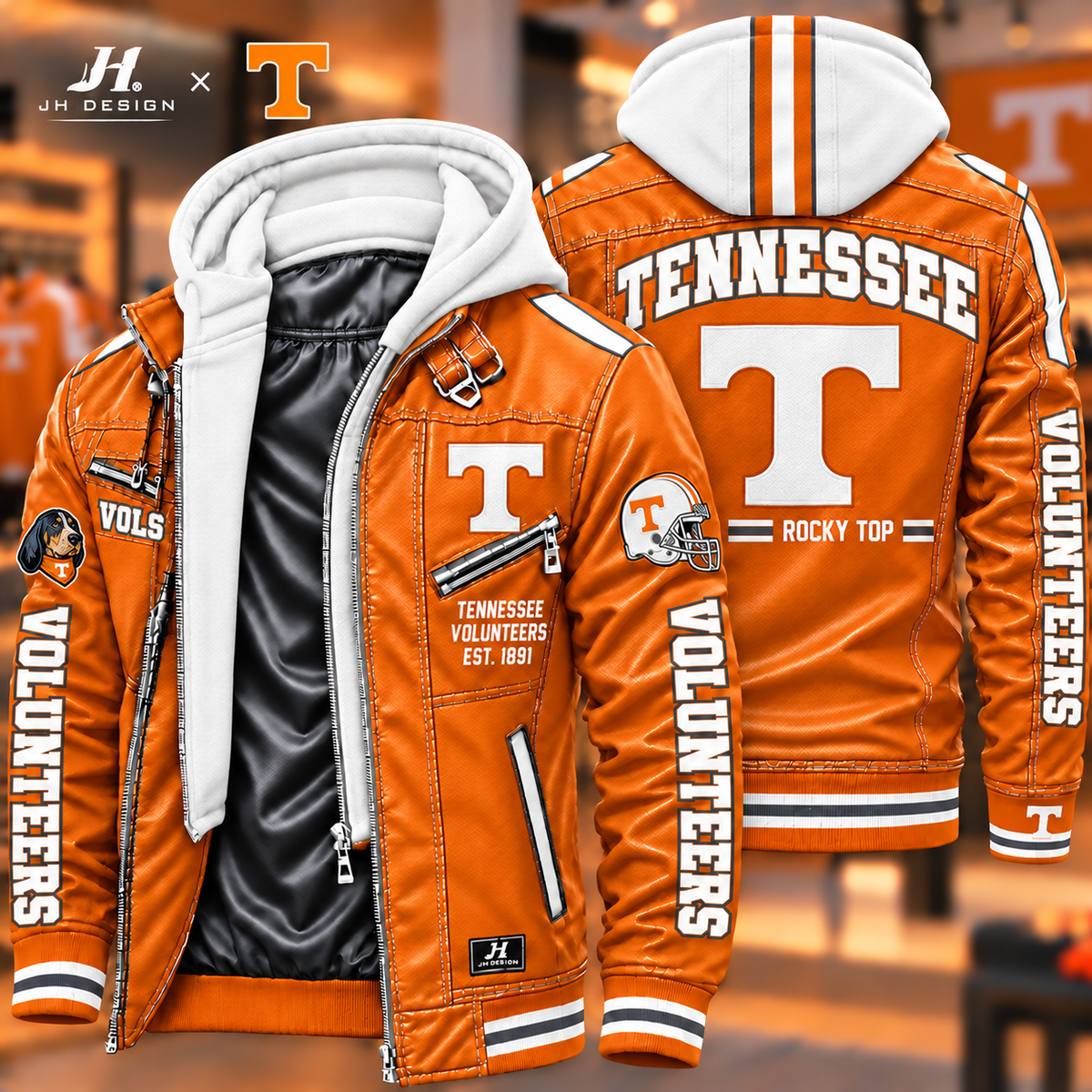 TVF Hooded Leather-Look Bomber Jacket – PNPA