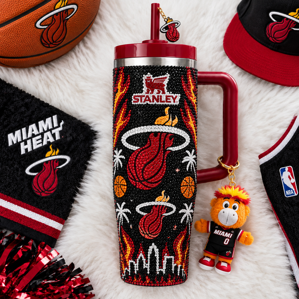 Miami Heat 40oz Tumbler With Handle TTNL