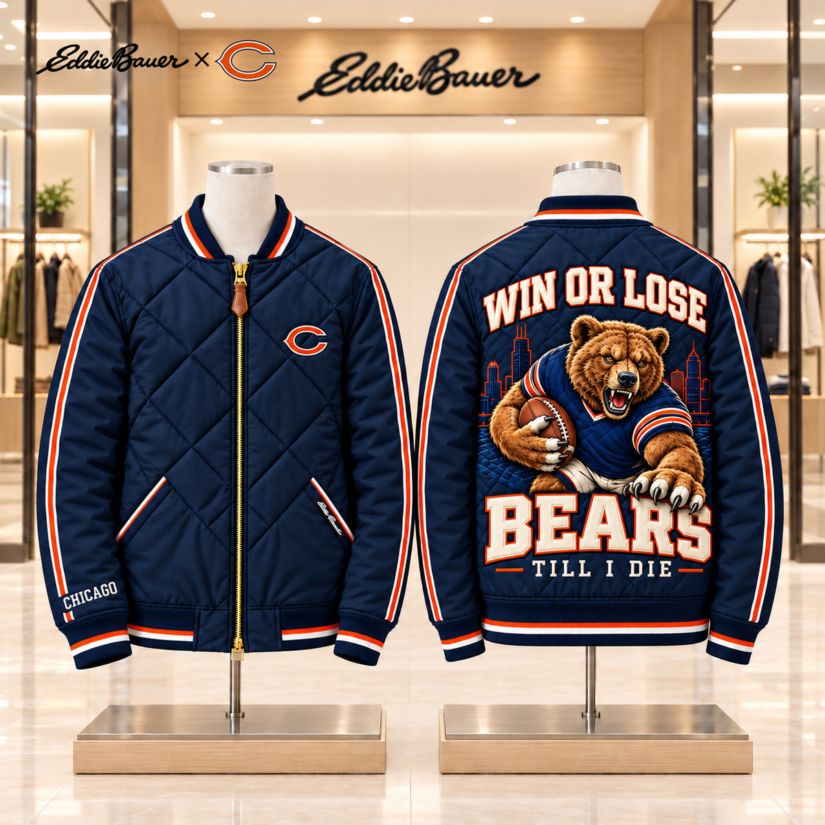 CCB Premium Classic Quilted Bomber Jacket TMH