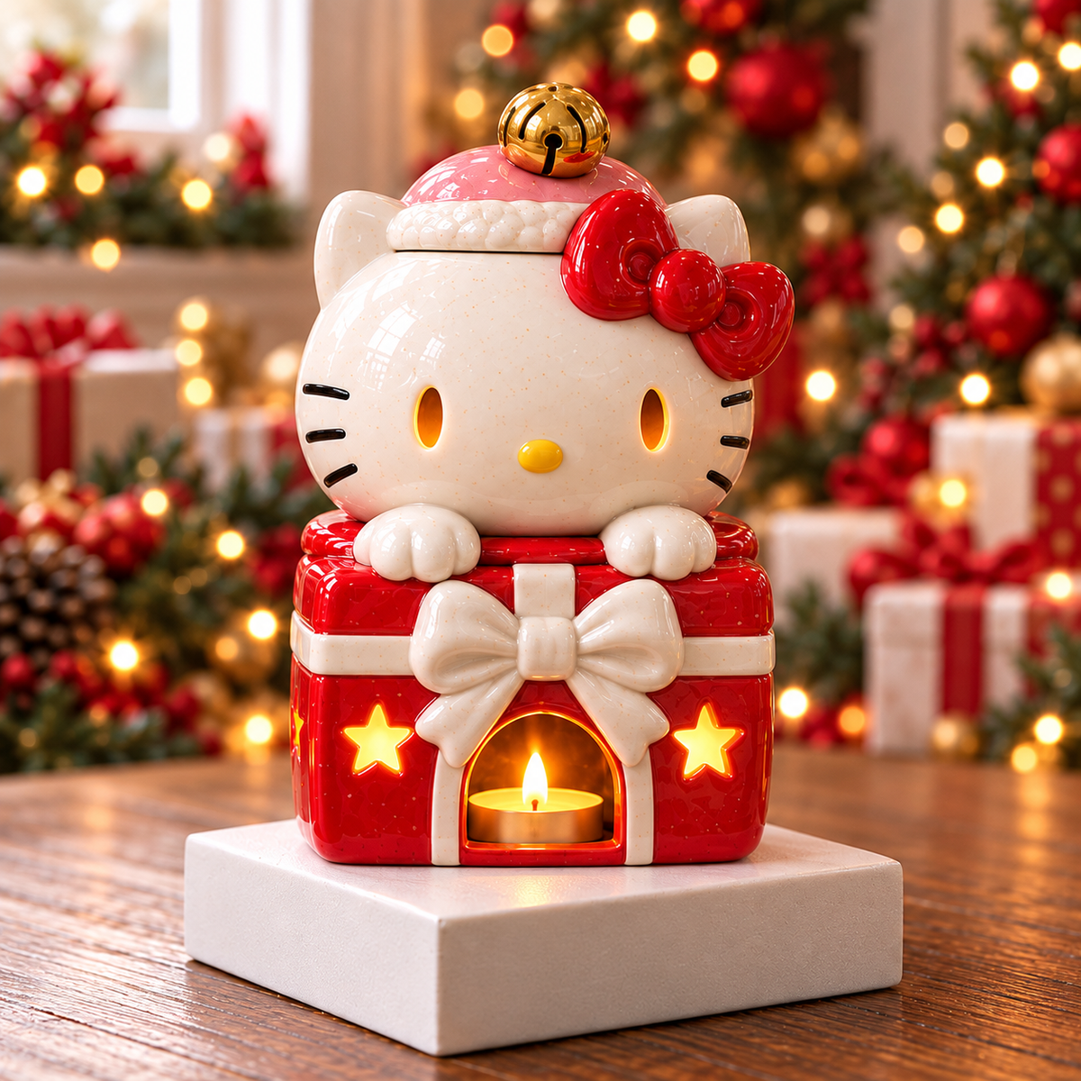 HLKT CHRISTMAS CERAMIC CANDLE HOLDER SET HQH