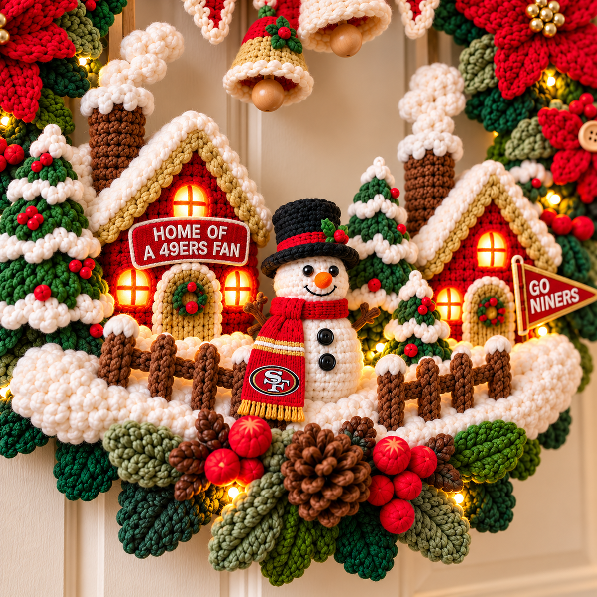 SF49 Christmas Village Crochet-Style Wreath PNPA