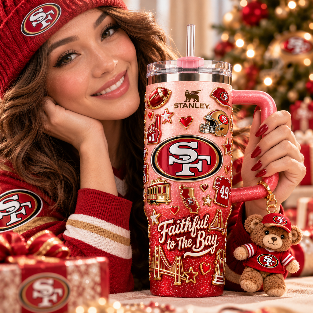 SF49 40oz 3D Embossed Glitter Tumbler Collector Edition TTNL