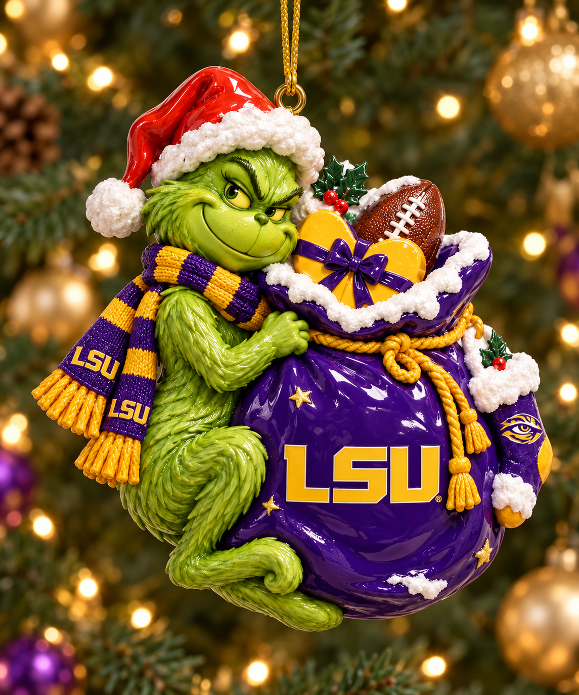 LSU Premium Christmas Tree Ornament TMH