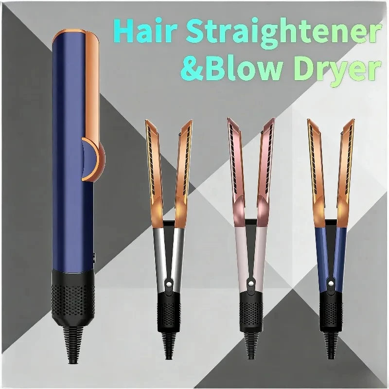 Professional 2 IN 1 Hair Dryer Straightener Flat Iron Negative Ion Fast Heating Long Lasting Hair Styling Tool