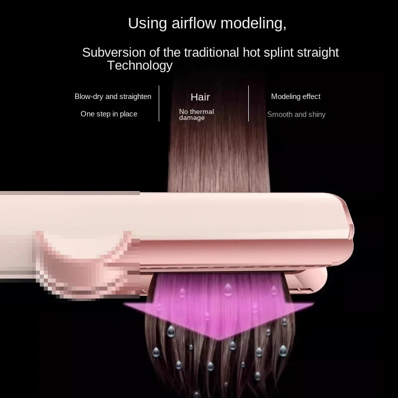 EU UK US KR Professional 2-in-1 Hair Dryer and Straightener Negative Ion Iron Long Lasting Styling Tool Wet and Dry Straightener
