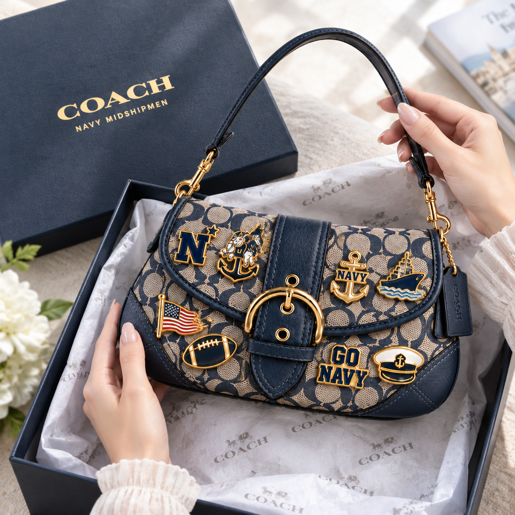 Navy Midshipmen Soho Bag With Charm