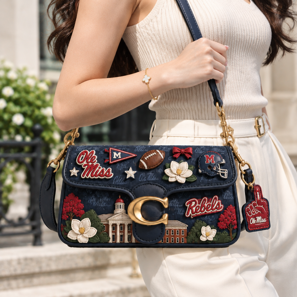 Ole Miss Rebels Coach Shoulder Cross With Charm