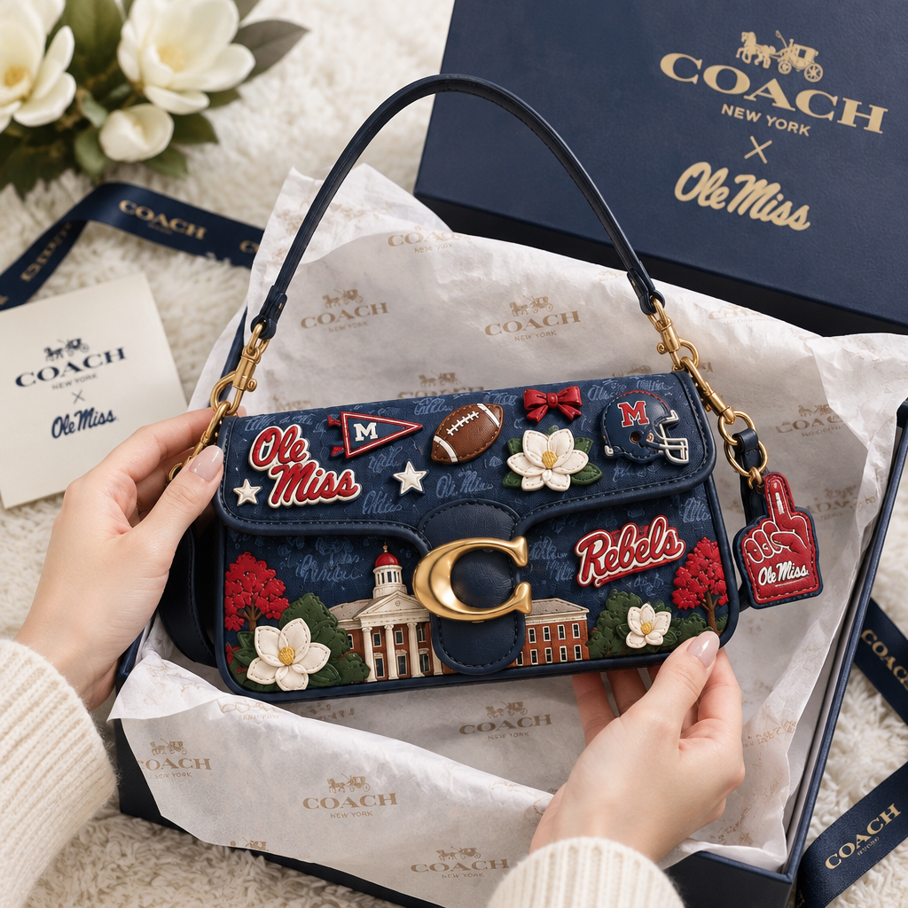 Ole Miss Rebels Coach Shoulder Cross With Charm