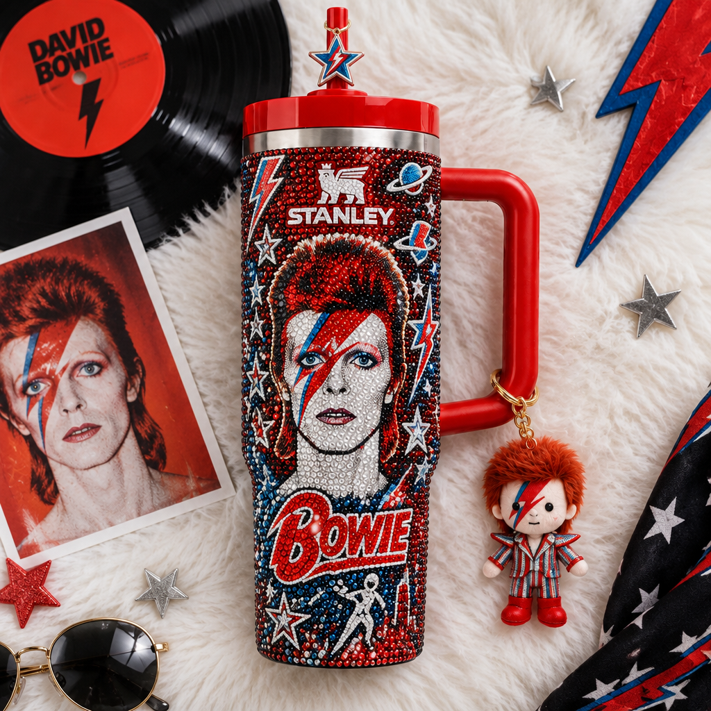 David Bowie 40oz Tumbler With Handle TTNL